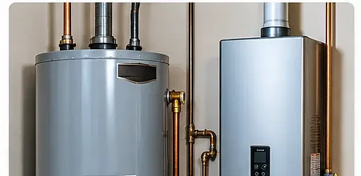 Tank and tankless water heater systems